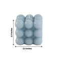 thumbnail image 3 of Efavormart 2 Pack | Dusty Blue 2" Bubble Cube Paraffin Wax Candles, Unscented Square Pillar Candle, Party Favor Gift, 3 of 11