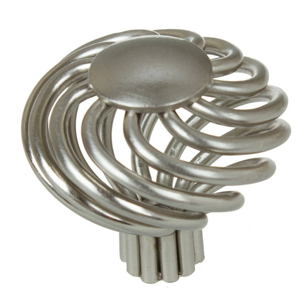 GlideRite 1.5 in. Twisted Round Birdcage Knobs, Satin Nickel