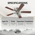 thumbnail image 5 of Prominence Home Renton 42'' Brushed Nickel E26 Flush Reversible Ceiling Fan with Light Kit and Pull Chain, 5 of 7