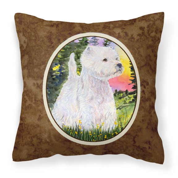 Carolines Treasures SS1067PW1414 Westie Fabric Decorative Pillow, 14Hx14W, multicolor