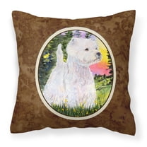 Carolines Treasures SS1067PW1414 Westie Fabric Decorative Pillow, 14Hx14W, multicolor