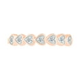 thumbnail image 2 of DGOLD 10kt Rose Gold Round White Diamond Fluttering Heart Band Ring (1/10 cttw), 2 of 4