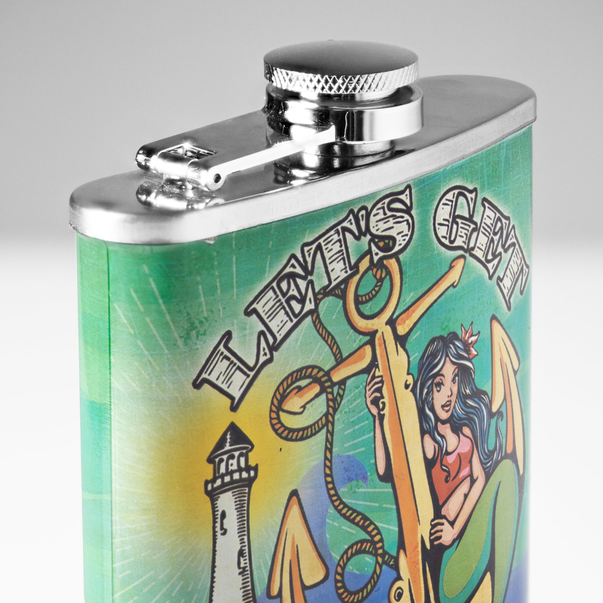 American Art Decor 8 oz Liquor Flask – Let’s Get Lit Stainless Steel Hip Flask | Heavy Duty, Leak - Proof | Novelty, Funny Flask for Men and Women (5.5" x 4" x 1.25")