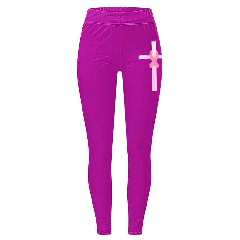 Yujem Leggings for Women Tights for Women Breast Cancer Awareness Ribbon Print Leggings Graphic Pant Boho Pants clearance Sale Purple 2xl Walmart