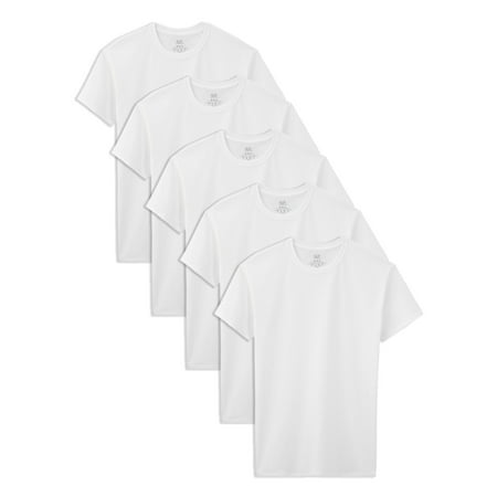 Fruit of the Loom White Crew Undershirts, 5 Pack (Little Boys & Big