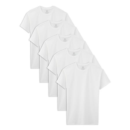 Fruit of the Loom White Crew Undershirts, 5 Pack (Little Boys & Big (Best Men's Undershirts 2019)