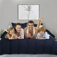 thumbnail image 6 of PiccoCasa Pompoms 3 Pieces Duvet Cover Bedding Set with 2 Pillowcases Navy Blue, King, 6 of 6