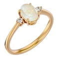 thumbnail image 2 of SuperJeweler 1 Carat Oval Shape Opal and Two Diamond Ring in 14 Karat Yellow Gold for Women, 2 of 6