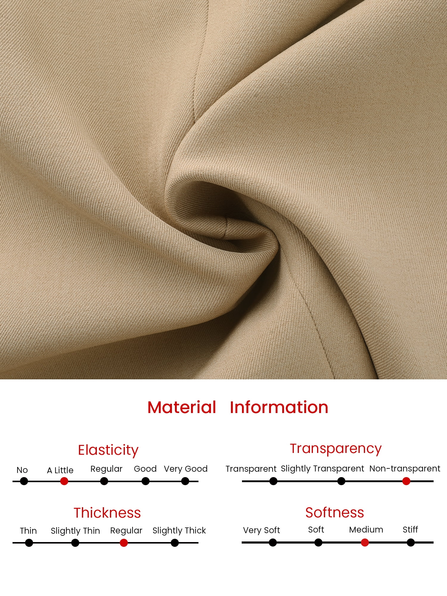 DARING DIVA Women's High Waist Formal Knee Length Pencil Skirts M Khaki
