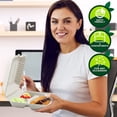 thumbnail image 5 of PAMI 8x8in Compostable To Go Containers with Lids, 50 count Disposable Biodegradable Bagasse Compartment Plates, 5 of 5