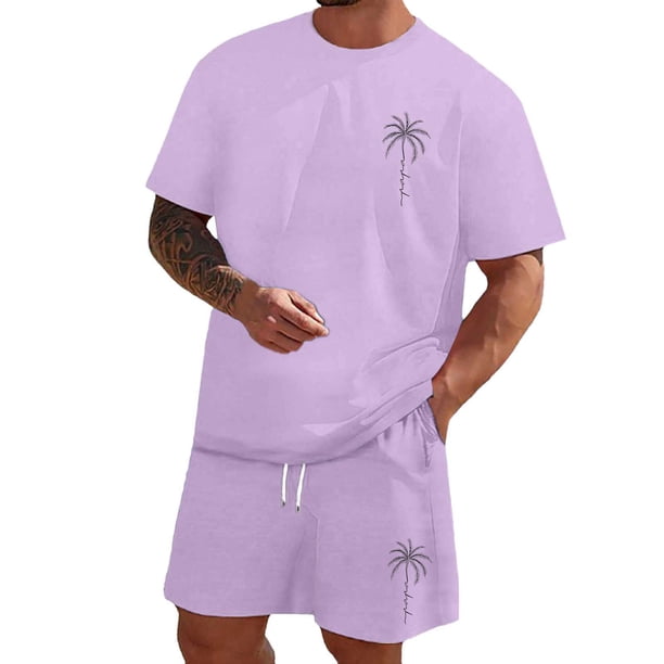 Playeras De Compresión Para Hombre, Conjunto De Dos Piezas De Camiseta Y Pantalones Cortos De Manga Corta Con Estampado Completo Para Hombre, Camisa Estampada Y Pantalón Corto.