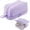 Purple #047, variant on Multi-Compartment Pen Pouch with Multiple Zipper Sections, Large Capacity Stationery Organizer Bag, Handheld Zipper Pencil Case for Desktop Storage