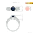 thumbnail image 5 of ANGARA Natural 1.6 Ct Aeon Sapphire Solitaire Engagement Ring with Milgrain in 14K White Gold for Women (Size-7mm) | September Birthstone, Anniversary, Jewelry Gift for Women | Natural Sapphire Ring, 5 of 10