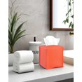 thumbnail image 5 of Leather Tissue Box Cover Square - Tissue Holder Aesthetic PU Leather Tissue Box Holder Decorative for Bathroom, Home Office Decor, 5 of 6