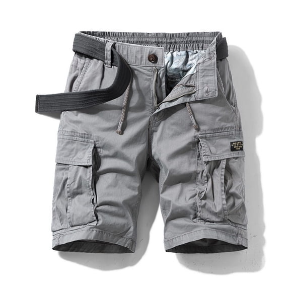 LYMAYTER‌ 28-40 Men Cargo Shorts Summer Retro Loose Breathable Outdoor Durable for Shorts with Multi-Pocket