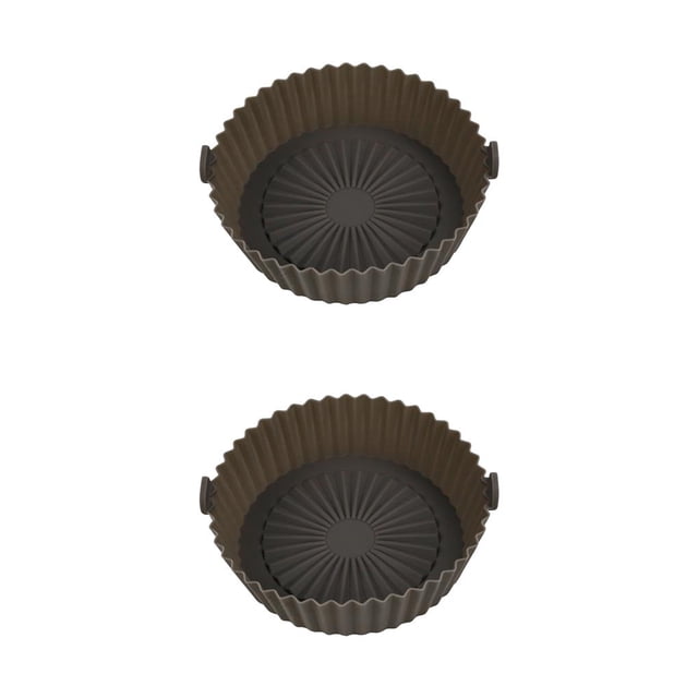 Matsuzay Freidora de aire, olla de silicona, revestimientos antiadherentes reutilizables, bandeja para asar, verduras, cestas de pollo, utensilios para gris 2piezas Matsuzay CBP090108