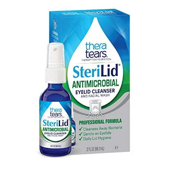 TheraTears SteriLid Antimicrobial Eyelid Cleanser and Facial Wash, 2 Fl Oz Spray