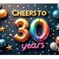 thumbnail image 4 of LUUFILx Cheer's 30 Years Anniversary Backdrop Celebration Banner Gold Decoration Background Party Supplies Photography Props Event Decor, 4 of 8