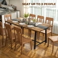 thumbnail image 3 of Spaco 70.9" Long Dining Table with Large Tabletop and Steel Legs, Industrial Kitchen Table for 8 People, Dining Table for Indoor as Kitchen, Bar, Dining Room, Brown, 3 of 7