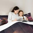 thumbnail image 5 of Japanese Style Bedding Set Twin Size Moon Cherry Blossom Comforter Set Romantic Night Sky Scenery Quilt Set for Kids Teens Girls Women Room Decor Exotic Pink Duvet Insert, 5 of 7