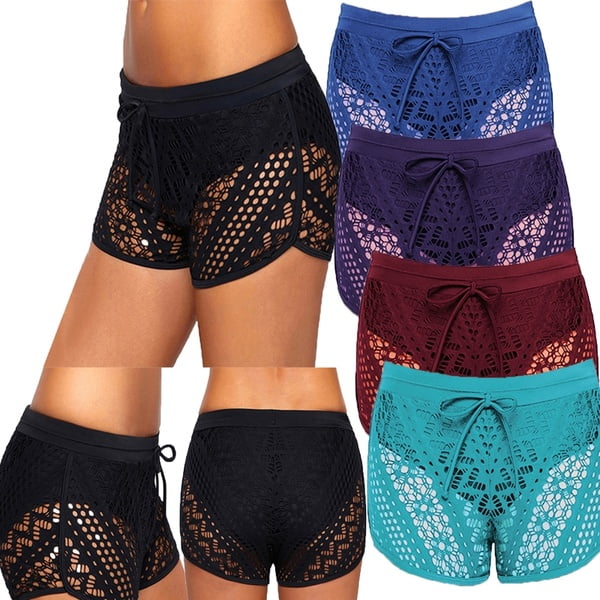 lace bathing suit shorts