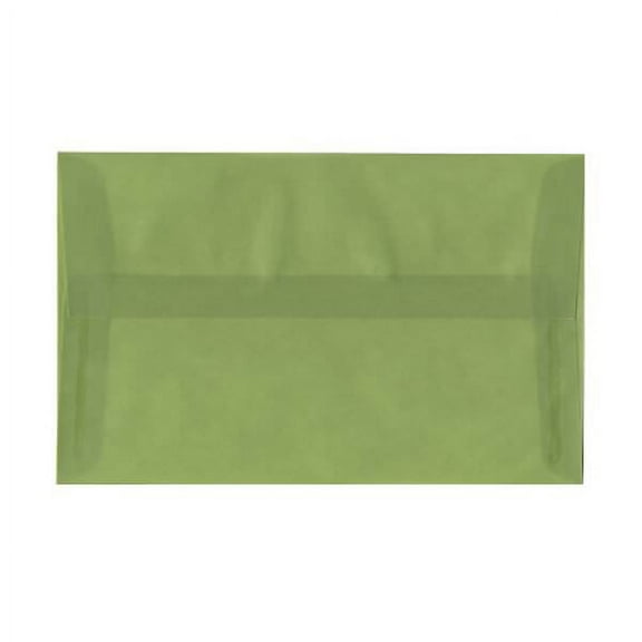 JAM Paper A10 Translucent Envelopes, 6 x 9 1/2, Green, 25 per Pack, Leaf Green