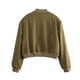 thumbnail image 4 of Chaqueta Universitaria Corta para Mujer, Larga, Abotonada, Informal, con Bolsillos. Verde L, 4 of 7