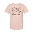 thumbnail image 1 of "Boy And Girl Mom, Blessed With Both Glitter And Dirt, Gift For Mom, Soft Bella, Sublimation T, Boy Girl Mom, Mom Of Both, Girl Mama, Boy Mom, Peach, SMALL", 1 of 1