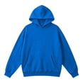thumbnail image 5 of Men's Plain Pullover Hoodie Sweatshirt No Drawstring Fleece Sweatshirt with Front Pocket Loose Fit Long Sleeve Top, 5 of 6