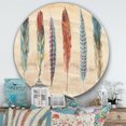thumbnail image 3 of Designart 'Feathers Cottage Family ' Farmhouse Metal Circle Wall Art, 3 of 3