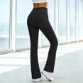 thumbnail image 6 of Women's High Waisted Flare Yoga Pants Wide Leg Leggings for Women Tummy Control Workout Gym Running Athletic Compression Legging Black 00*yoga pants XL, 6 of 6