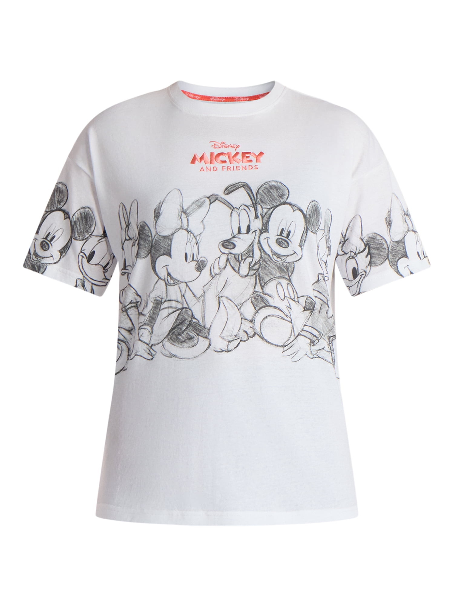 Disney Women's Mickey Mouse and Friends Graphic Tee with Short Sleeves, Sizes XXS-2XL