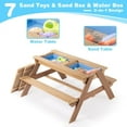 thumbnail image 4 of Kids Picnic Table with Umbrella, Outdoor Kids Picnic Table, Wooden Convertible Picnic Table for Sand & Water Play, Toddler Picnic Table, 4 of 7