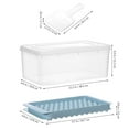 thumbnail image 3 of UPOUART Skyblue Plastic Ice Cube Tray Set with Unique Design for Making 4 Trays with Bin and Scoop, 3 of 8