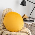 thumbnail image 2 of Solid Color Round Throw Pillow Sham, Round Pillow Covers for Home Decoration, Soft Warm Pillow Case (Yellow), 2 of 7