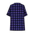thumbnail image 4 of ZUKMRJPC Womens Summer Tops V Neck Button Down Short Sleeve Checkered Shirts Loose Fit Casual Lightweight Gingham Plaid Tunic Shirts, 4 of 6