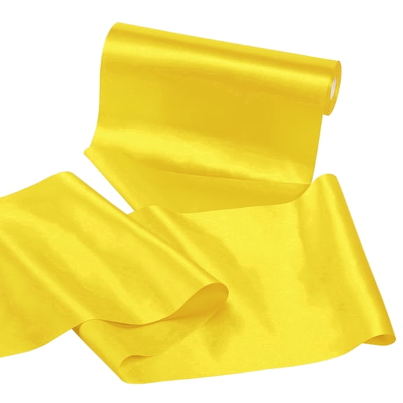 THEGLY Yellow Satin Ribbon 12 Inch 25 Yards Fabric Large Silk Ribbon for Gift Wrapping Cutting Ceremony Kit Grand Opening Chair Sash Table Hair Car Bows Sewing Craft
