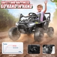 thumbnail image 3 of Funcid 12 Volt Ride on Toys with Remote Control, off-Road Ride on Cars for Kids, Ride on UTV w/ Bluetooth, Power Display, Volume Knob, Max Speed 3.1 MPH, Age 3-6, 2*100W Motors, Seat Belts, Black, 3 of 7