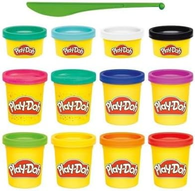 Play-Doh, Bright Delights 12-Pack, 1 oz cans plus glitter, kids