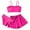 Hot Pink, variant on Huowey Toddler Girls Swimsuit 3 Piece Cute High Waisted Ruffle Trim Swimsuit Bikini Sets With Beach Shorts Swimwear,Red,10-12 Years