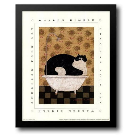FrameToWall - Cat in Hot Tin Tub 12x14 Framed Art Print by Kimble, Warren