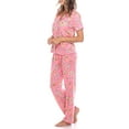 thumbnail image 5 of White Mark Women's Short Sleeve & Pants Tropical Pajama Set, 5 of 10