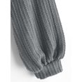 thumbnail image 4 of Jersey corto ZAFUL para mujer con mangas acanaladas con forma de farol, 4 of 6