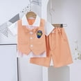 thumbnail image 3 of Ugoldhm Toddler & Little Boys Fake Two-Piece Vest Shirt Bow Tie Shorts Set, for Birthday Parties, Weddings, 1-6 Years Old, 3 of 3