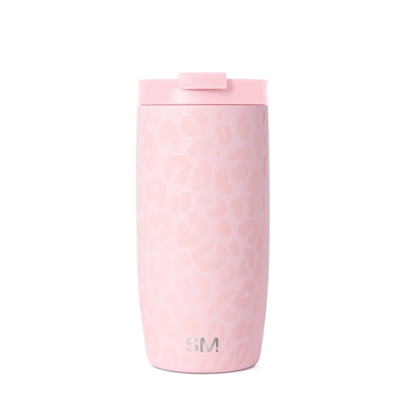 Simple Modern 16 fl oz Insulated Stainless Steel Voyager Tumbler with Insulated Flip Lid|Blush Leopard