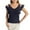 Dark Blue, variant on V-Neck Womens Tops Short Sleeve Cold Shoulder Blouses Ruffle Solid Blue Shirts Womens Clothing