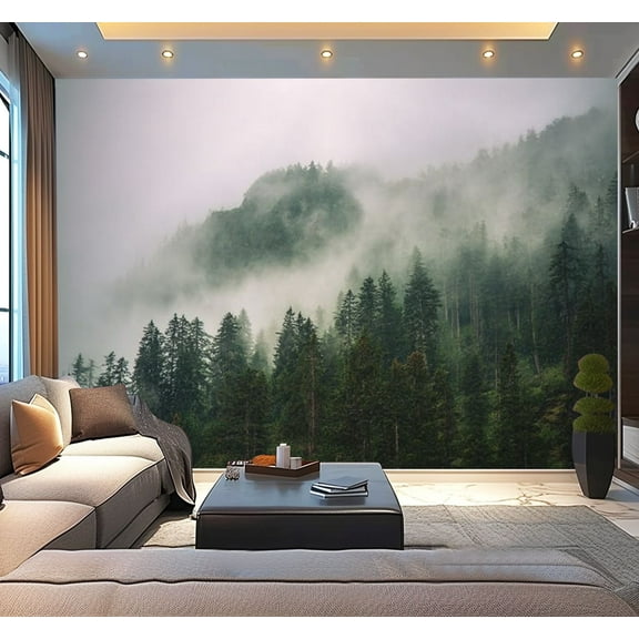 Peel and Stick Wallpaper Waterproof Fog clouds mountain Wall Mural Decor Self Adhesive and Removable 100in x 144in