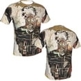 thumbnail image 2 of Jean Michel Basquiat Men's T Shirt Polyester Tee Basic Short Sleeve Crewneck Shirt Tops, 2 of 5