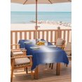thumbnail image 2 of Outdoor Tablecloth with Umbrella Hole for Patio/Picnic/Party/Camping, Navy Blue Ombre Waterproof Table Cloth Rectangle Table Cover Washable, Aesthetic Art Farmhouse Gradient Blue (54"x 80"), 2 of 9