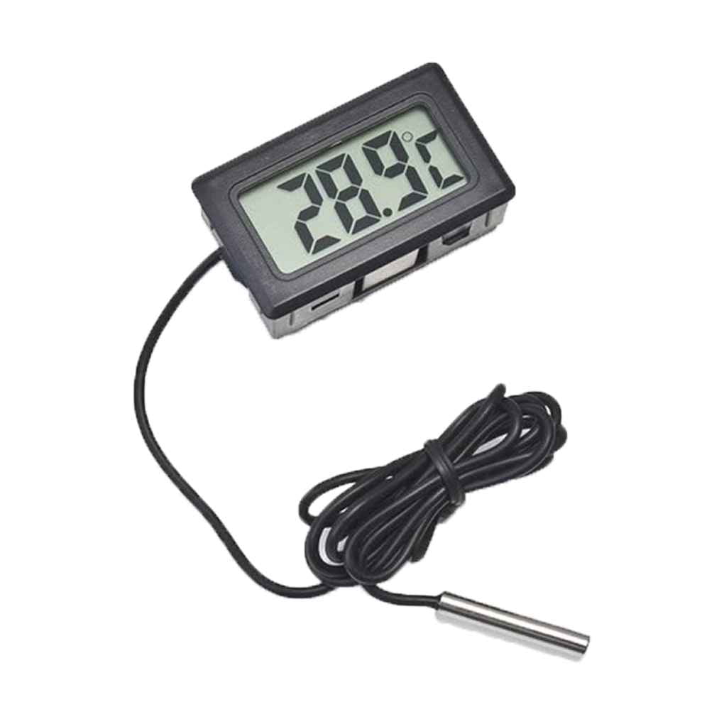 Worallymy Digital Refrigerator Thermometer Mini Freezer Thermometer  Waterproof LCD Display for Kitchen - Black 